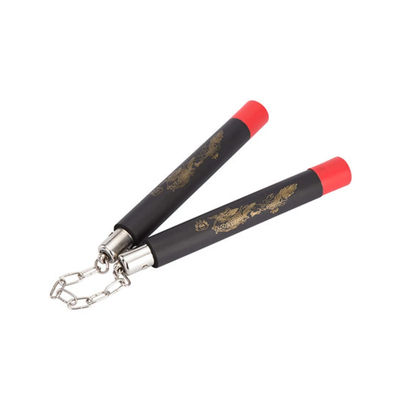 black -red 4 цвета, Лидер продаж, классические, новые, для занятий боевыми искусствами, тренировочные, пенные подушечки, нунчаки, каратэ, нунчак, дракон, прочное оборудование - Цвет: black -red