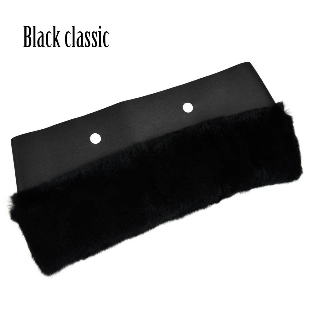 Black classic Отделка кролика рекс шелковистая меховая плюшевая отделка для O BAG тепловое плюшевое украшение подходит для классического большого мини Obag - Цвет: Black classic