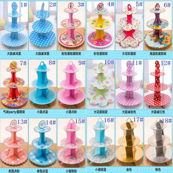 3 яруса картонная бумажная подставка для кексов поднос маффинов десертов товары