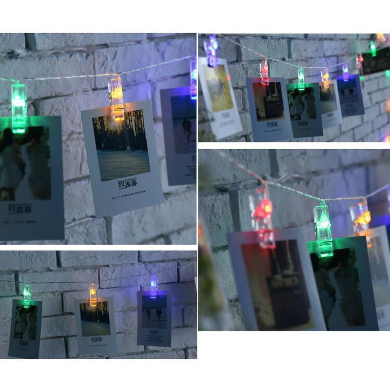 

USB Model LED Garland Card Photo Clip Led String Fairy Lights Battery Operated Christmas Garlands Wedding Valentines Decoration