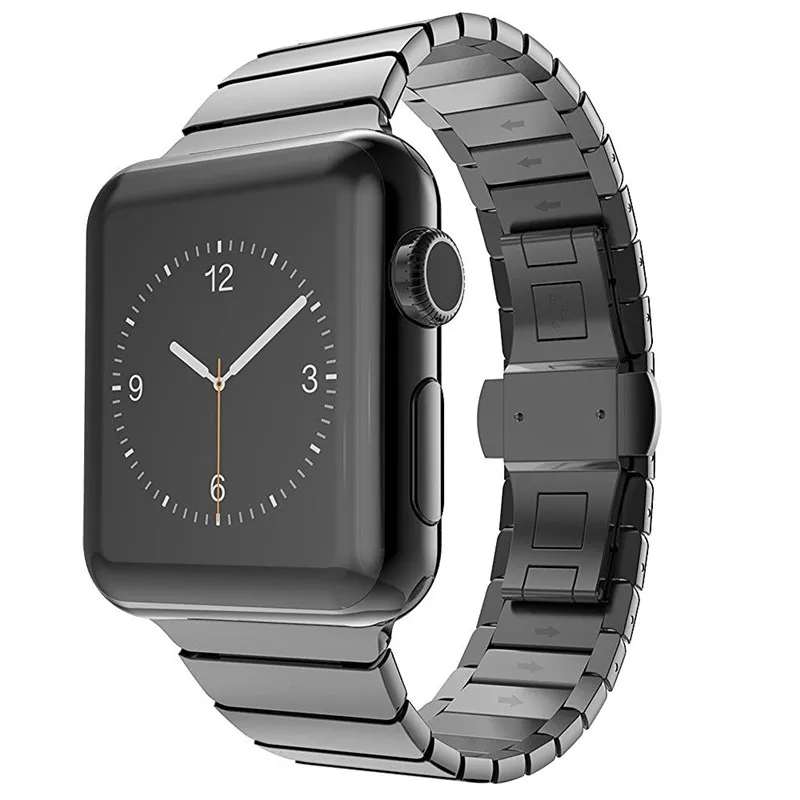 4 цвета Бабочка Пряжка Металл Нержавеющая сталь звено ремешок для Apple Watch 38 мм 42 мм 40 мм 44 мм для iWatch 1 2 3 4 ремешок для часов