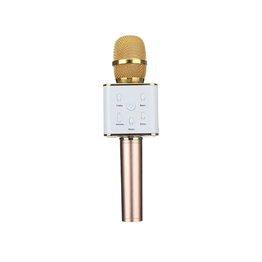 Gold Travor караоке Q7 беспроводной Bluetooth микрофон динамик ручной микрофон USB плеер KTV - Цвет: Gold