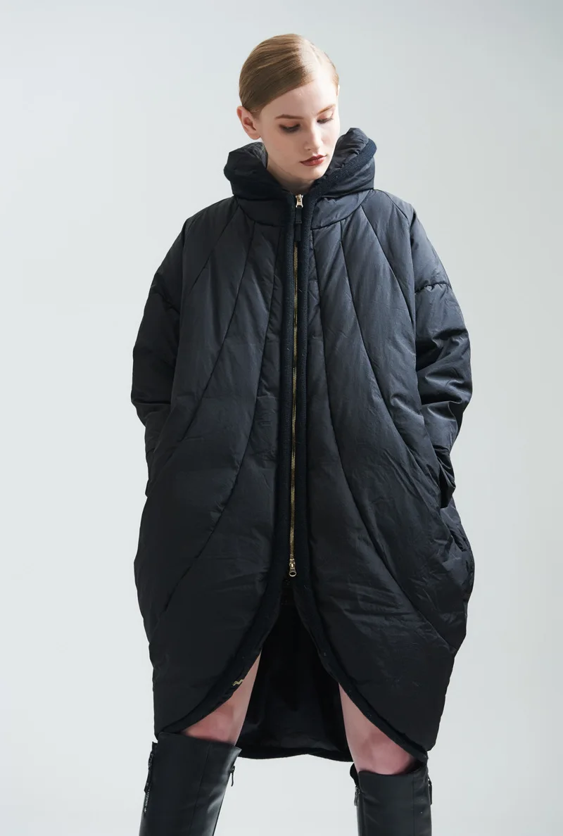 2018 Новый Для женщин прилив белая утка вниз личности модный плащ пуховик женский