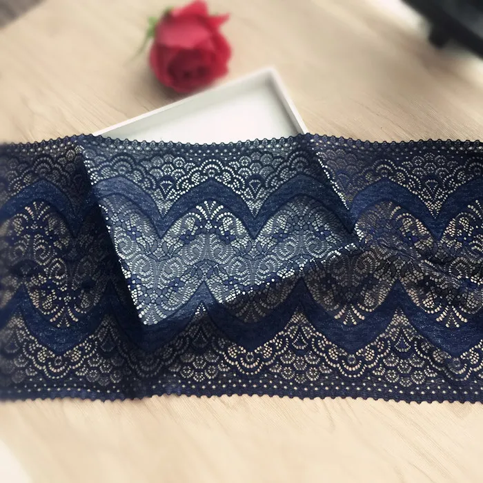 

3 Yards / Fashion New Handwork DIY Dark Blue Navy Blue Stretch Elastic Lace Skirt Accessories Width 22cm YS0466