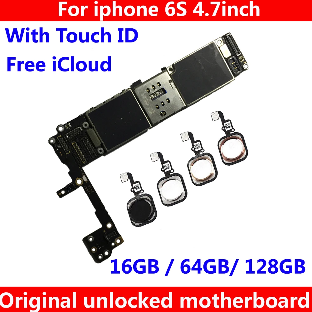 16 Гб 64 128 ГБ 100% оригинальная материнская плата для iPhone 6S с системой IOS