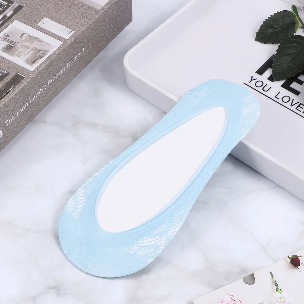 Fashion Low Cut Boat Socks Flexible Non-slip Anti-skid Invisible Soft Women Cotton Silicone Lace Hot | Женская одежда