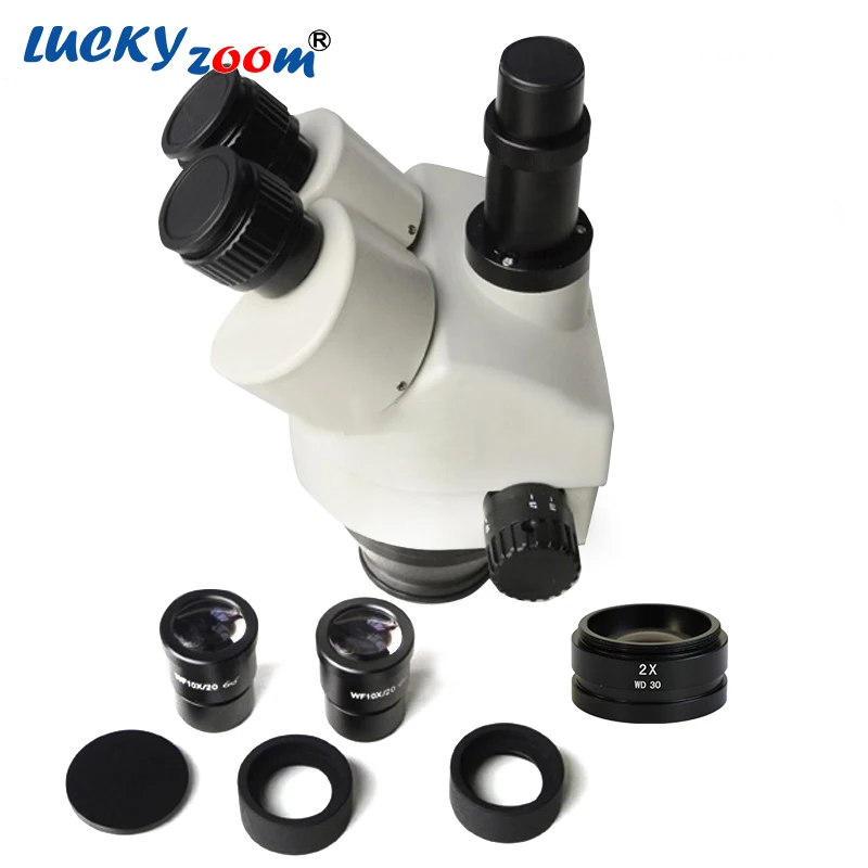 Luckyzoom бренд 7X 90X Simul Focal Тринокулярный зум стерео головка микроскопа WF10X/20 SZM2.0X WD30mm
