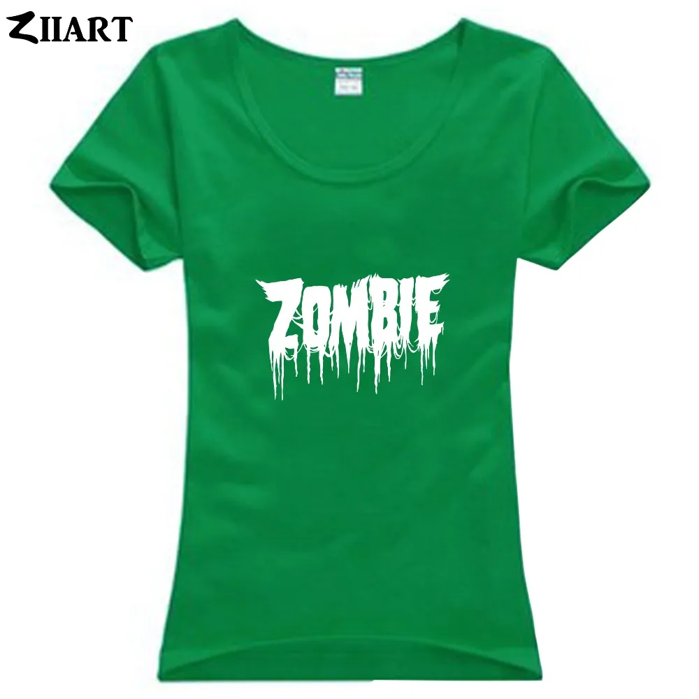 Одежда для пары с надписью bloody zombie Женская хлопковая футболка короткими рукавами