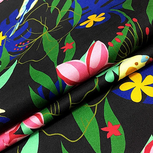 Beautiful flower and animal print 100% silk twill fabric 16momme STW097 | Дом и сад