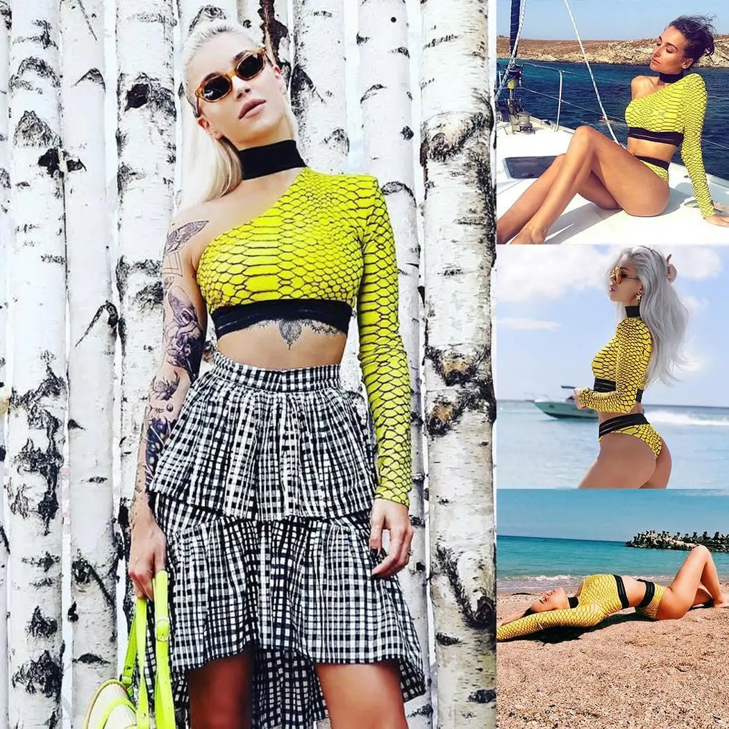 Женский облегающий пуловер с длинным рукавом вырезом лодочкой из двух частей