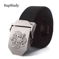 supsindy men canvas belt russian national emblem metal buckle army military tactical belts for women jeans waistband male strap