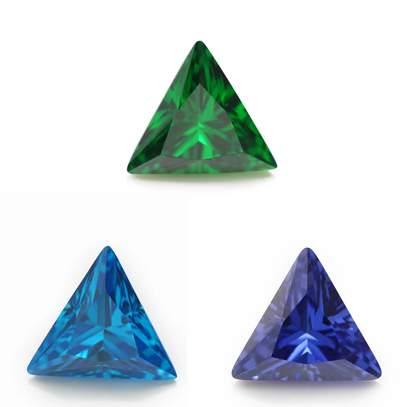 

Size 3x3~9x9mm Triangle Shape 5A Green,Sea Blue CZ Stone Synthetic Gems Cubic Zirconia For Jewelry