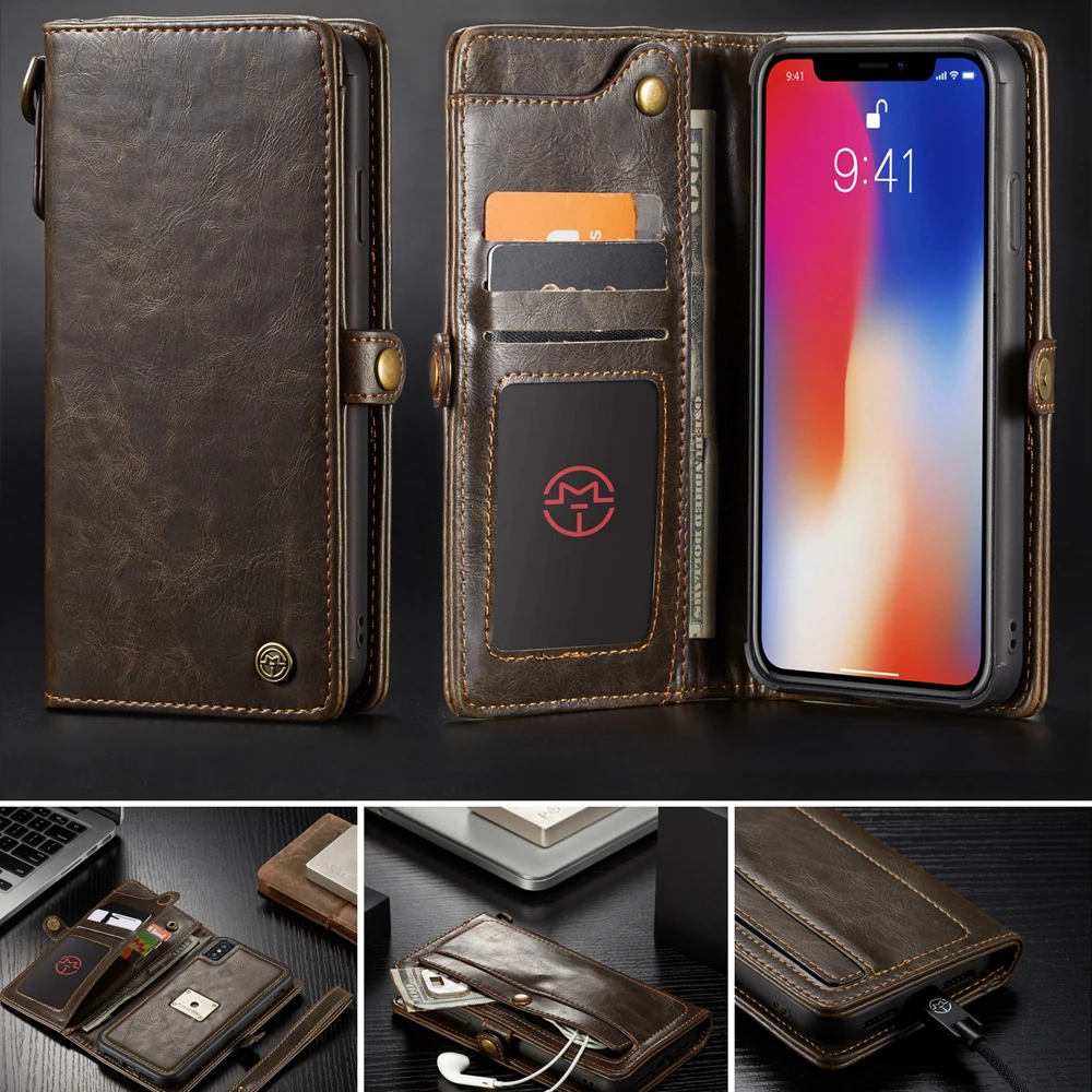 Чехол-Кошелек с ремешком и отделением для карт чехол Apple iPhone XS Max Роскошный из
