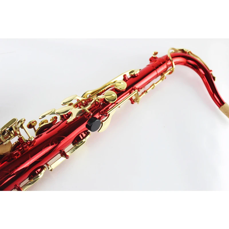 B flat альт саксофон поверхность красные лаковые Золотые ключи Sax Музыкальные