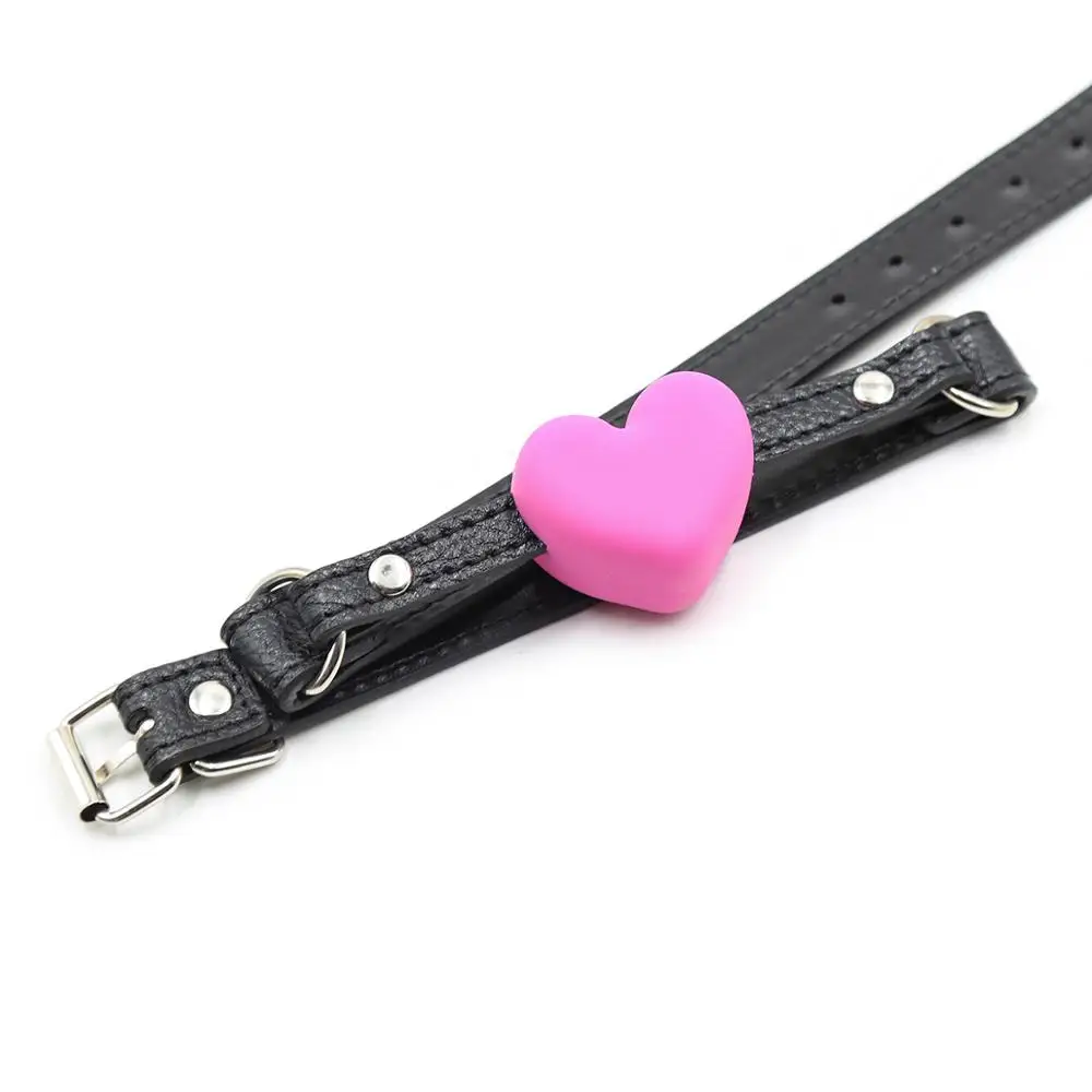 LoveFun силиконовый чокер черного сердца кляп БДСМ фетиш и бондаж зубчатый рот