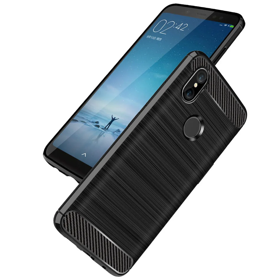 

Kolpler TPU bumper case for xiaomi Redmi note 5 case soft Silicone back cover Carbon Fiber bumper covers for Redmi note 5 case