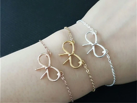 DIANSHANGKAITUOZHE 10Piece Gold Vintage Bownot Bracelets For Women Girls Cute Hand Chain Knot Femme &amp Bangles Bff | Украшения и
