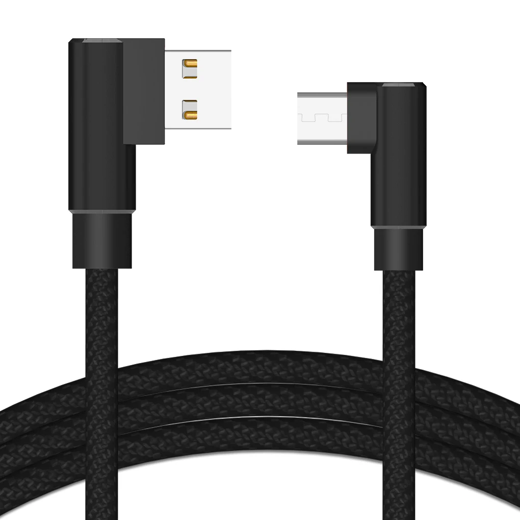 1 м кабель Micro USB 90 градусов быстрая зарядная Зарядка шнур данных Кабель Microusb для samsung Xiaomi для iPhone Android игровой провод