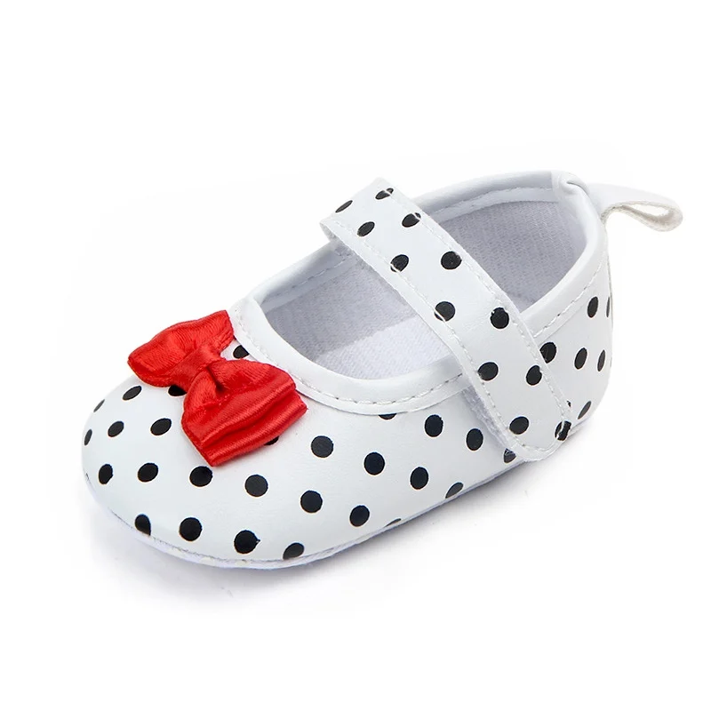 Горошек PU принцесса подошва анти-скольжения вечерние платье для маленьких