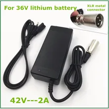 36V Li-ion Charger 42V2A Electric Bike Lithium Battery Charger for 36V lithium battery  with XLR Socket/Connector Good Quality