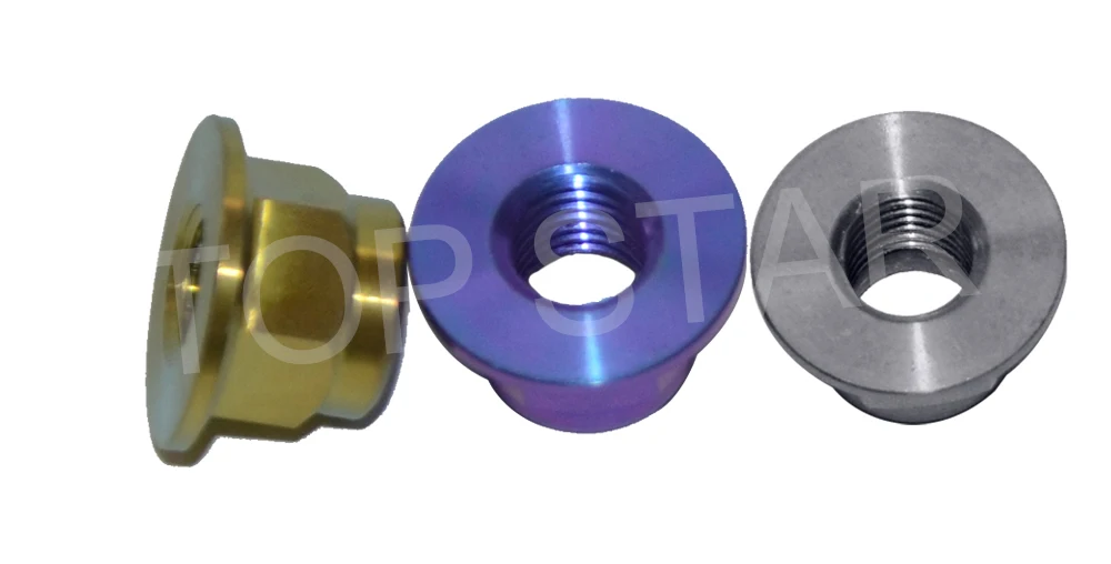 10 шт. M4 M5 M6 M8 M10 M12 DIN6926Titanium многоцветный шестигранные гайки винтовой колпачок с фланцем гонка спец