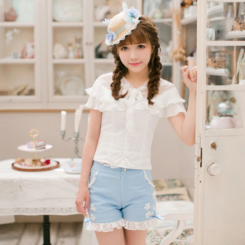 Милые обтягивающие штаны принцессы в стиле лолита ярких цветов C22AB7122 Шифоновая