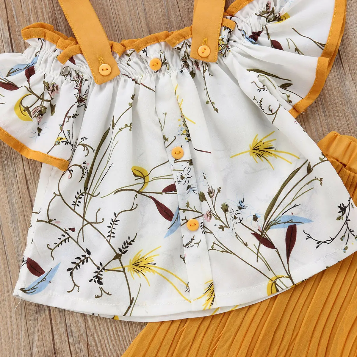 От 1 до 6 лет футболка с цветочным принтом и открытыми плечами для маленьких