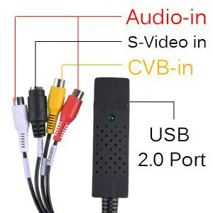 Адаптер для видеозаписи с USB 2 0 адаптер VHS VCR TV в DVD Win 2000/Win XP/ Vista / 7/Win 8/Win 10 |