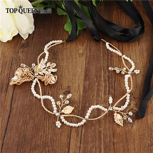 Black ribbon TOPQUEEN SH147 свадебные ленты сделать жемчугом бисером золотой свадебный пояс-кушак Пояс для невесты Свадебные аксессуары - Цвет: Black ribbon