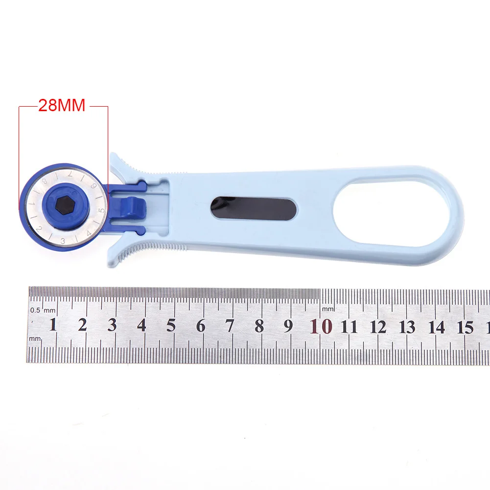 28mm 28/45 мм Комплект фильтров с круговой ротационного резака Ножи безопасное лезвие Лоскутные кусочкам лоскутного шитья для раскроя кордной ткани Ножи швейные инструменты, нержавеющая сталь - Цвет: 28mm