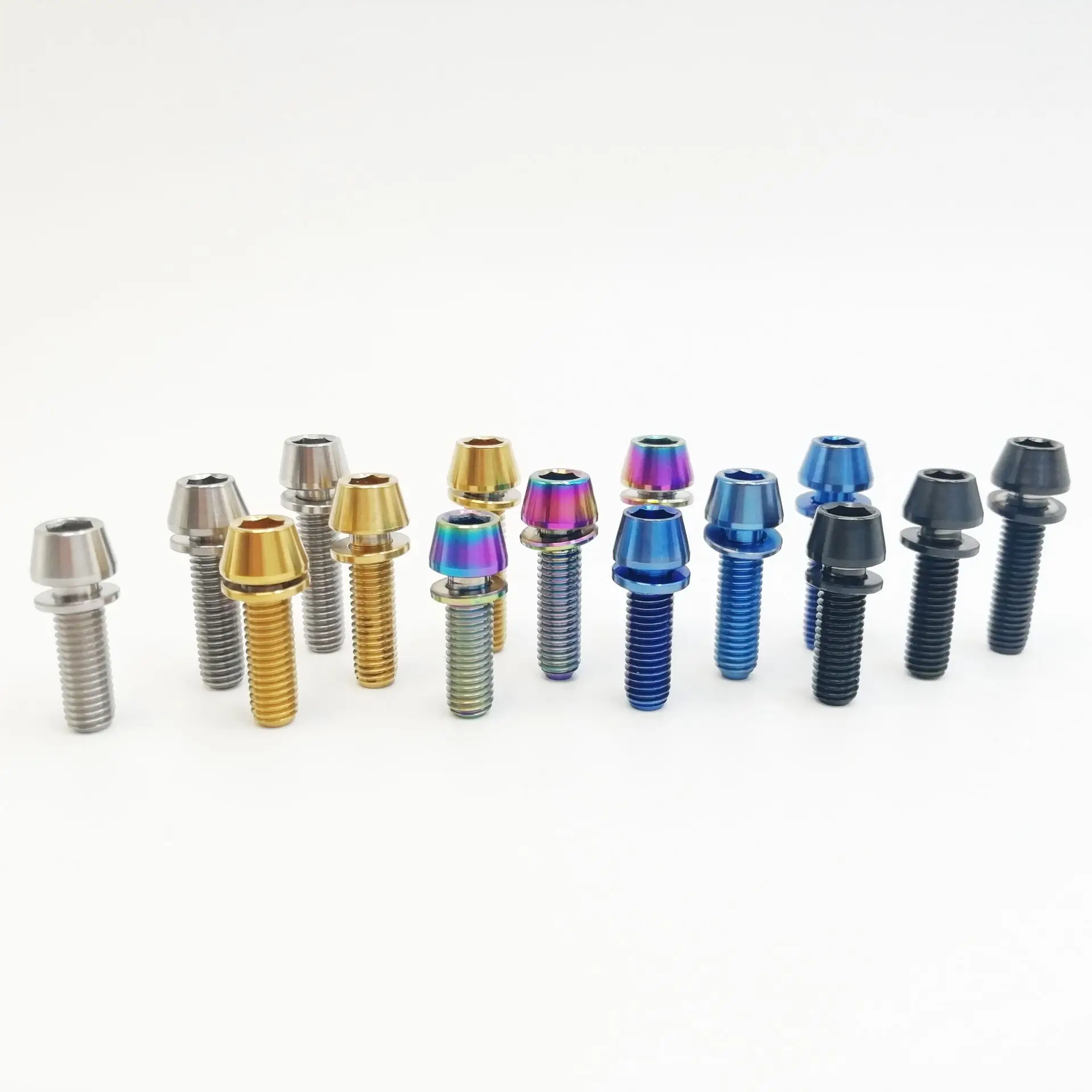 1 шт. титановые Ti M5X16mm M5X18mm M5X20mm болты шестигранные велосипедные конические головки винт с шайбой аксессуары для бицикла