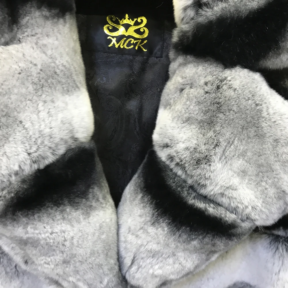 Новый осень-зима качество настоящий мех кролика Пальто Теплые длинные Стиль