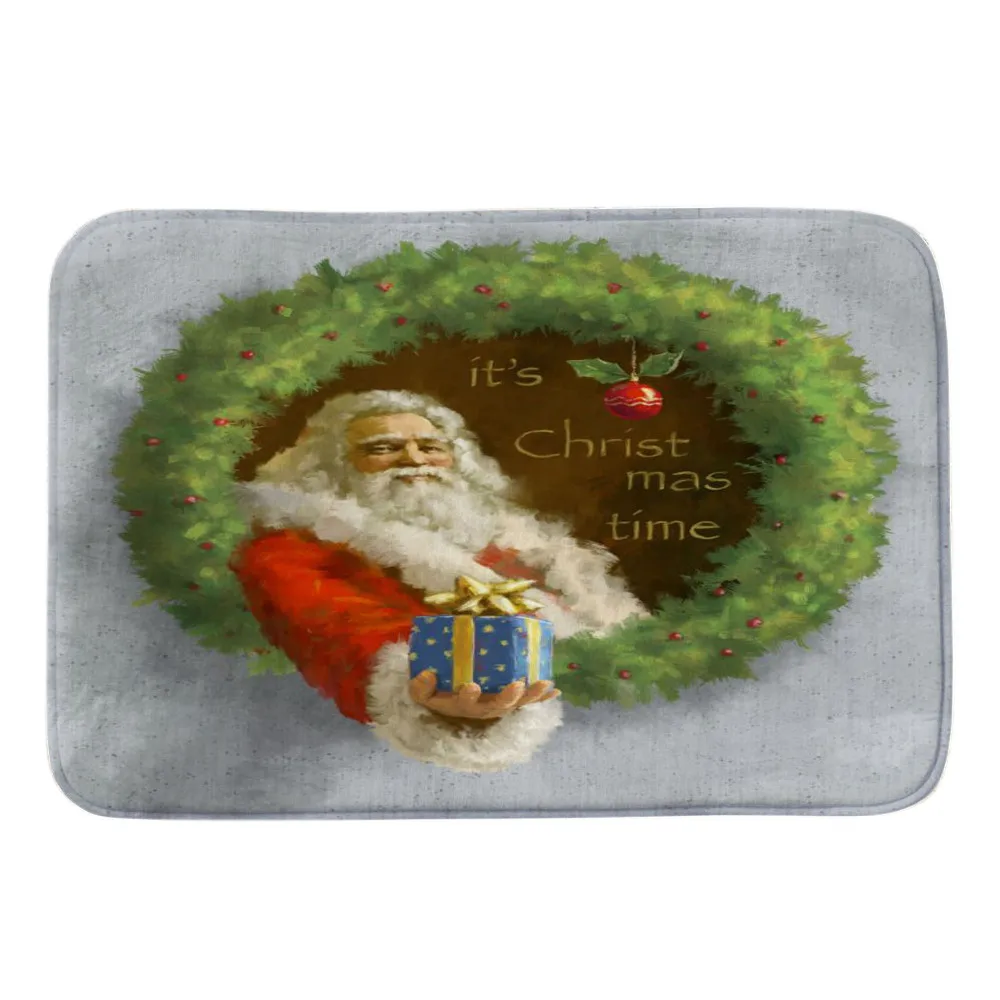 B Merry Christmas коралловый бархат Добро пожаловать коврики узор письмо пол входная дверь ванная комната коврик крытый Ванна ковер Nove7 - Цвет: B