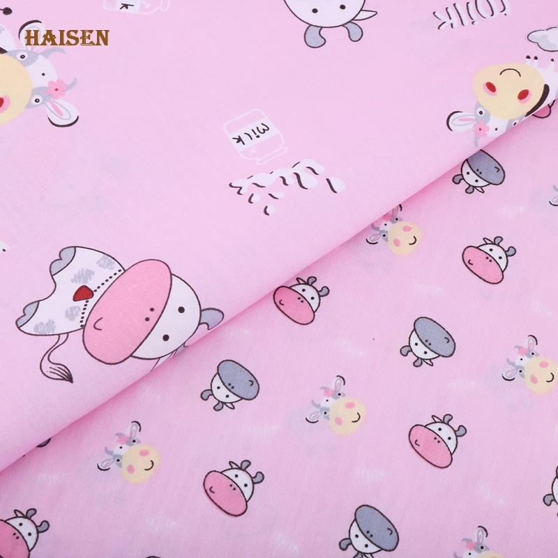 Haisen мультфильм корова серии печатных саржевая хлопковая ткань сделай сам шитье