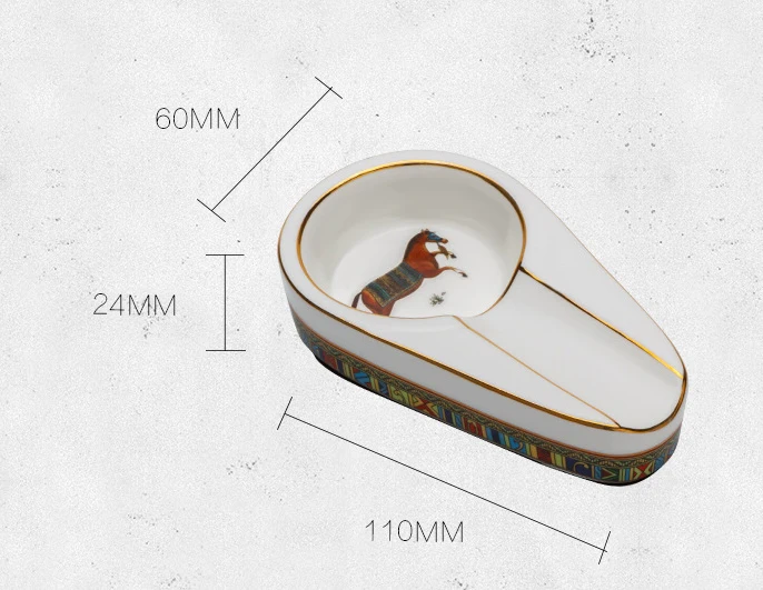 Lubinski Cigar Ashtray Smoking Accessories Classic Creative European Ceramic Painting Portable Household | Дом и сад