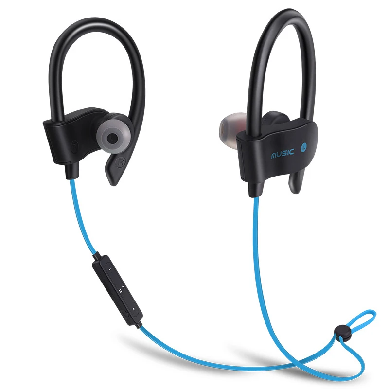 Blue Беспроводные спортивные наушники Bluetooth глубокий бас стерео гарнитура водонепроницаемые шумоподавляющие наушники с микрофоном для iPhone Xiaomi Android - Цвет: Blue