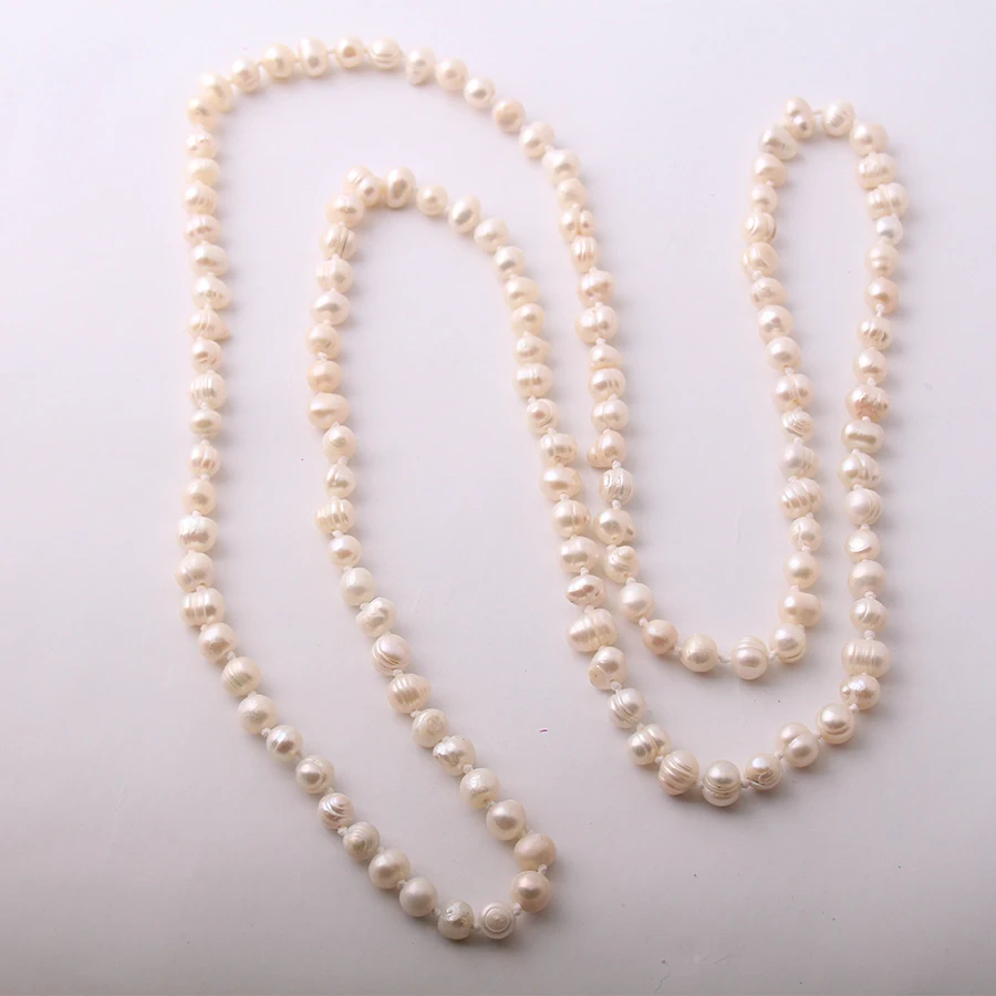 Модные ювелирные изделия из жемчуга 8-9 мм жемчужный узел Halsband пресноводные