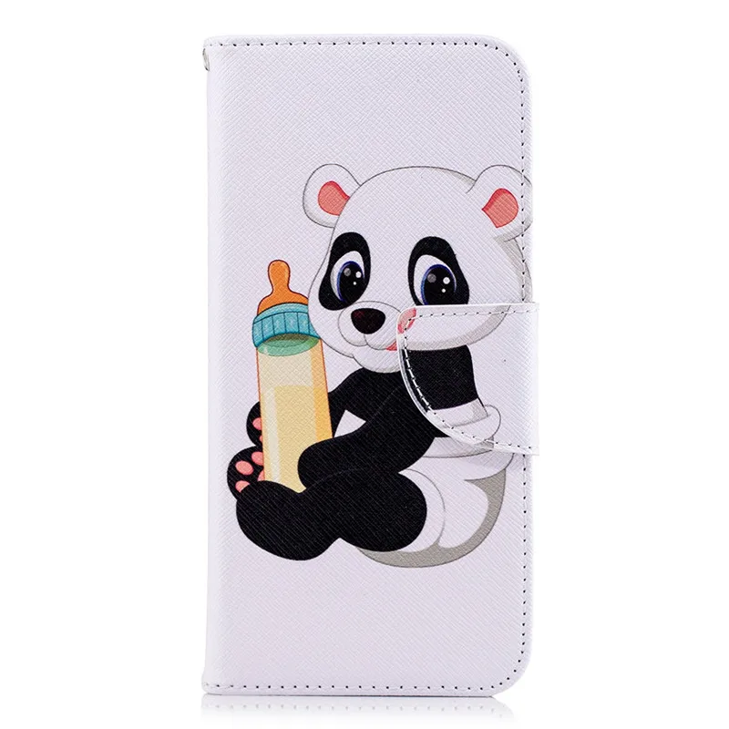 Bottle Panda С изображением милой панды крышка чехол для samsung Galaxy S10E S10 S9 S8 A6 A7 A70 A8 j4 j6 плюс j2 Pro Note 9 8 кожаный чехол-бумажник с Fundas D07Z - Цвет: Bottle Panda