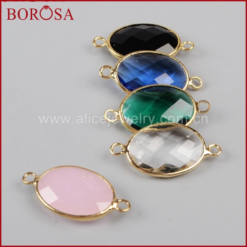 Borosa Druzy ювелирные изделия 20 шт. Multi-камень граненый овальные золото Краевой разъем