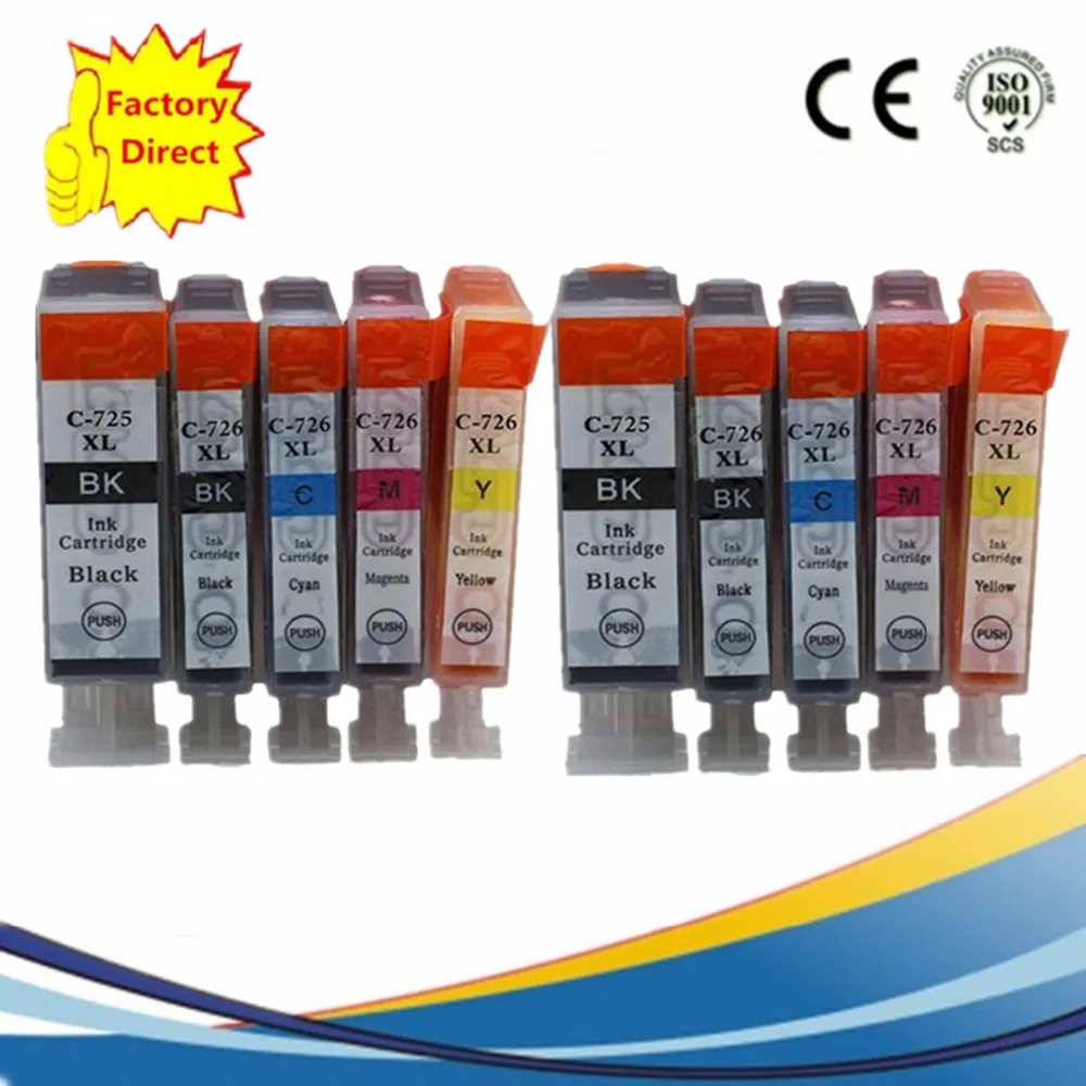 PGI725 PGI 725 CLI-726 PGI-725 PGI-725XL Замена чернильных картриджей для Canon Pixma MG6170 MG6270 MG8170 MG8270 MX886