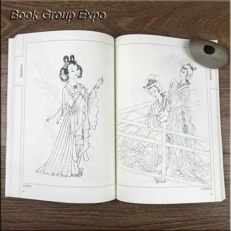 Сто фотографий красивых девушек традиционная китайская книга Bai Miao Gong Bi
