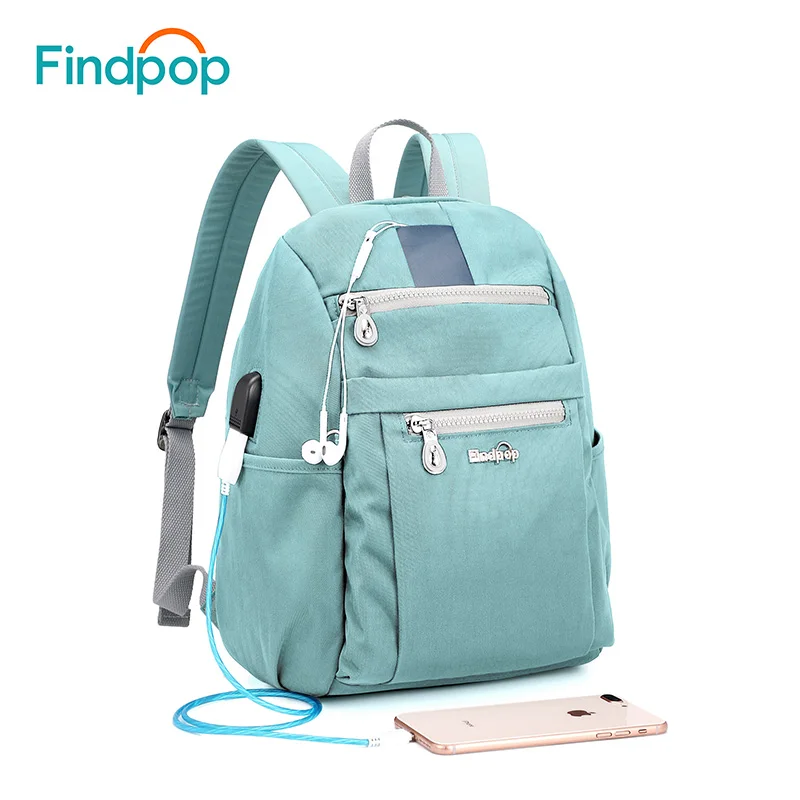 Findpop рюкзак для женщин, студентов, водонепроницаемые школьные сумки для девочек-подростков, дорожный рюкзак, Повседневная Противоугонная нейлоновая сумка для компьютера M