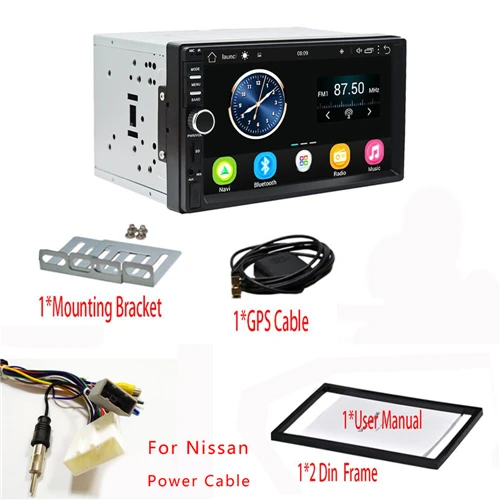 CT0011-With Nissan Podofo 2 Din Android автомобильное радио стерео gps навигация 7 ''сенсорный экран мультимедийный плеер авторадио Bluetooth USB SD аудио плеер - Цвет: CT0011-With Nissan