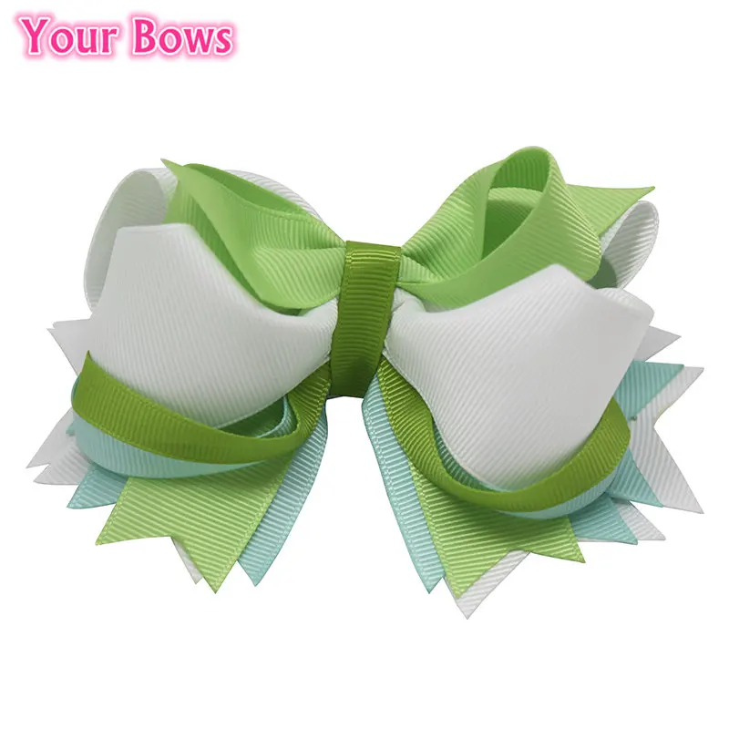Ваши банты 5-дюймовые однотонные бантики для волос из полиэстера заколки девочек
