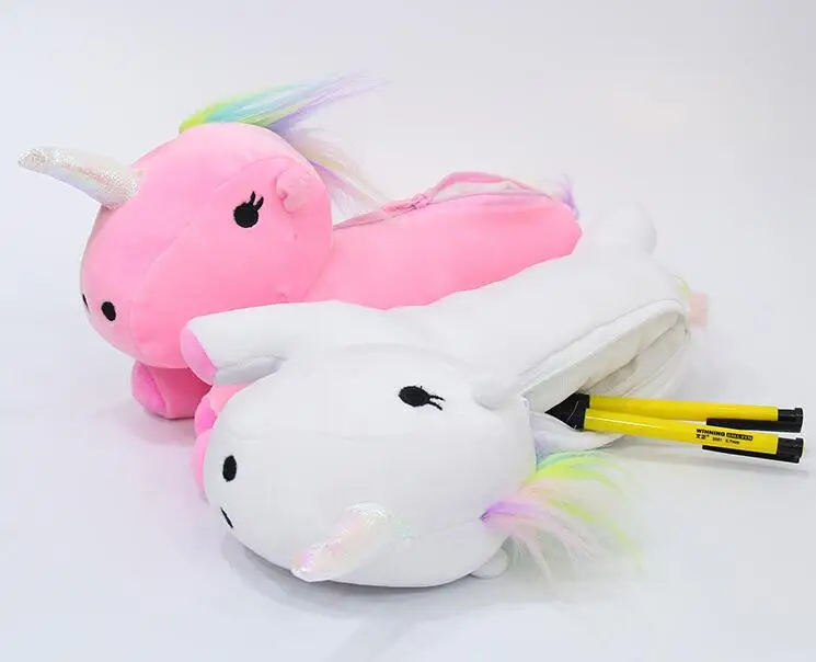 Милый Плюшевый единорог сумка для карандашей, Kawaii Детские Единорог Карандаш Чехол игрушка