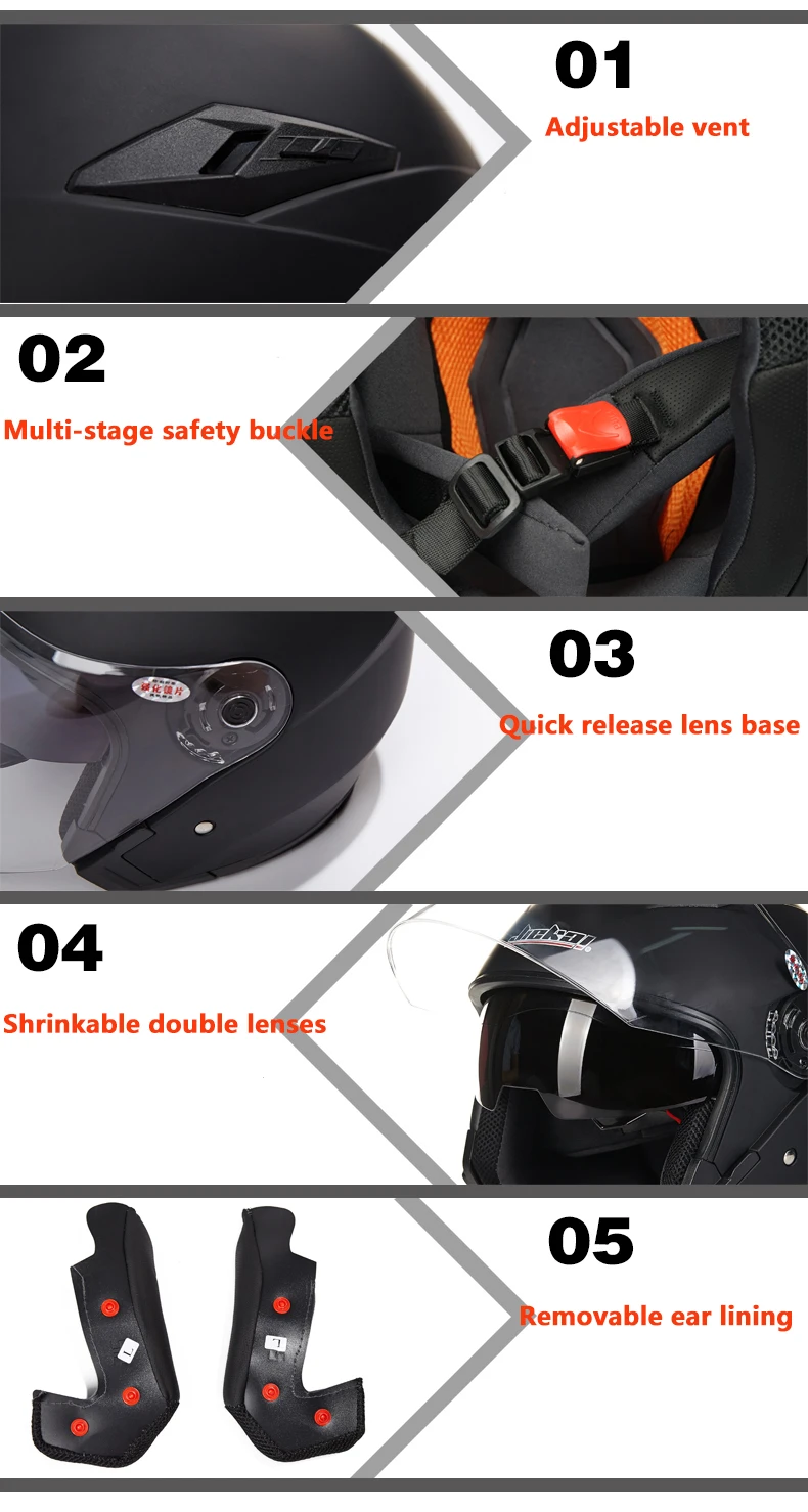 Jiekai 512, полулицевой мотоциклетный шлем с двойными линзами, Capacete Para moto cicleta Cascos moto, винтажные шлемы для скутера