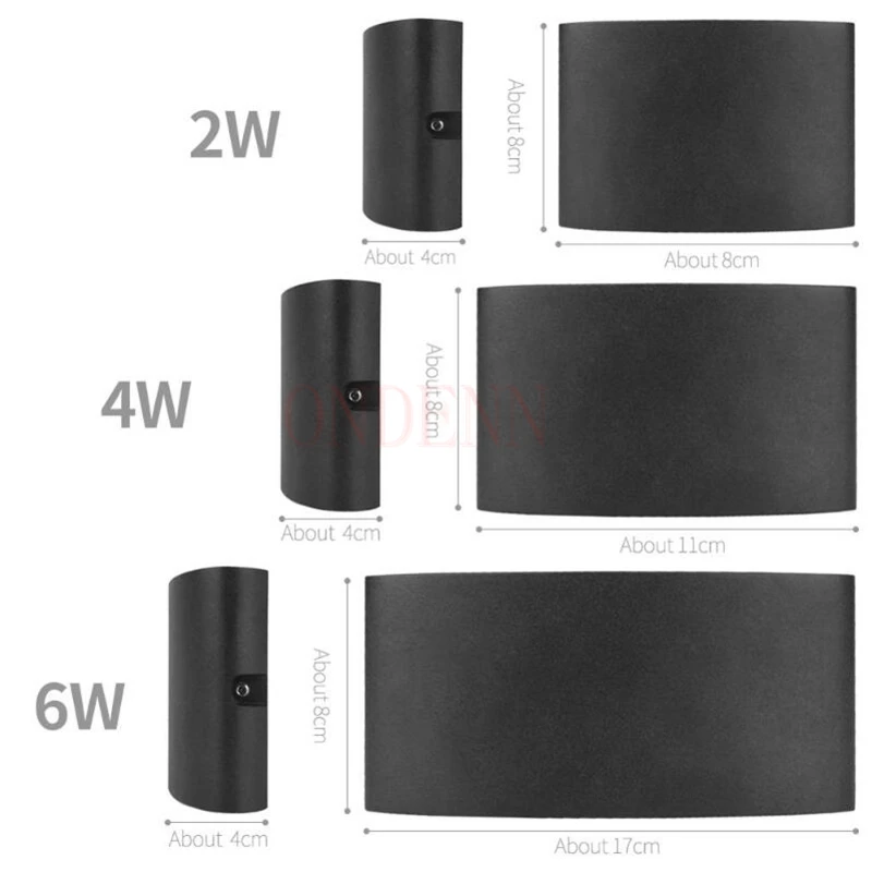 Водонепроницаемый современный светодиодный настенный светильник 2 Вт 4 6