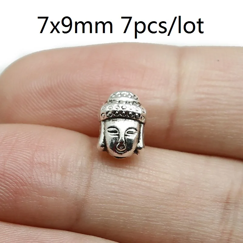 Buddha Sliver 10 шт. металлические бусины-шармы тибетский Будда Леопард голова льва бусины для изготовления ювелирных изделий DIY браслет ручной работы аксессуары - Цвет: Buddha Sliver
