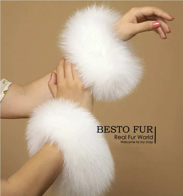 GTC210 2014 Модный черный и белый натуральный Лисий мех аксессуар рукава для женщин