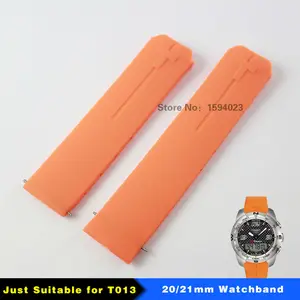 Ремешок для часов T-Touch II Expert, силиконовый оранжевый браслет для T013420A или T047420A, 20 мм 21 мм